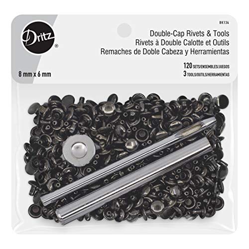 Dritz Double Cap Rivets Gunmetal Includes Rivets & Tools Fasteners