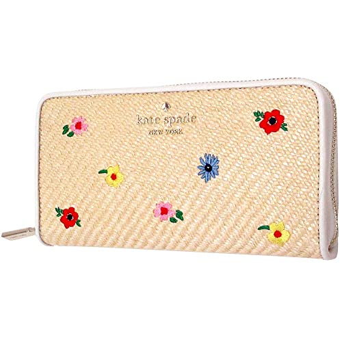 Kate Spade Staci Garden Bouquet Straw Large Continental Wallet