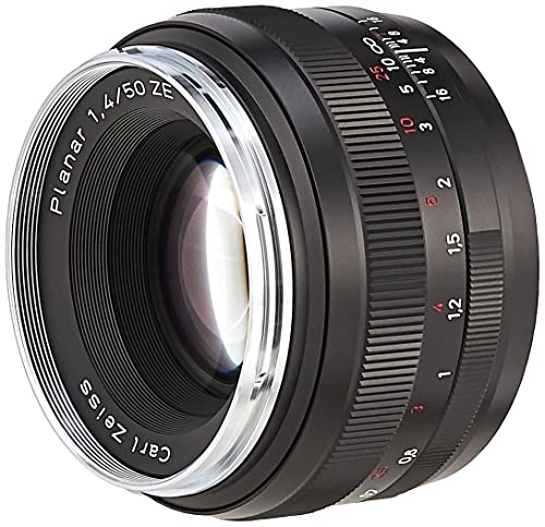 ZEISS Classic Planar ZE T* 50mm f/1.4 Standard Camera Lens for Canon EF-Mount SLR DSLR Cameras, Black