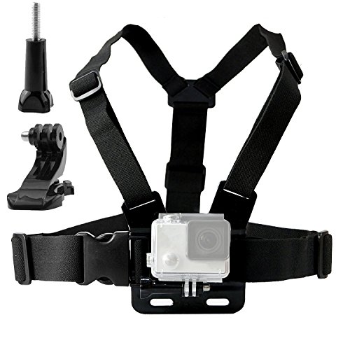 TEKCAM Chest Harness Mount Adjustable Chest Strap Belt with J Hook Compatible with Gopro Hero 12 11 10 9 8 7 /AKASO/Dragon Touch/Vemont/Remali Capature Cam/WOLFANG/Surfola Action Camera Accessories