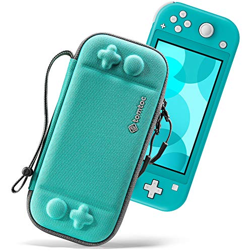 tomtoc Switch Lite Case, Slim Protective Carrying Case with Original Patent, Travel Storage Switch Lite Sleeve with 8 Game Cartridges and Military Level Protection for Nintendo Switch Lite, Turquoise