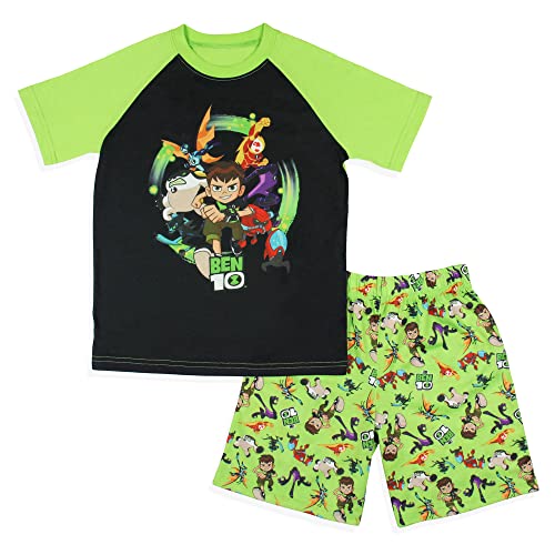 INTIMO Ben 10 Boys' Cartoon TV Series Omnitrix Characters Aliens Sleep Pajama Set Shorts (10/12) Multicolored