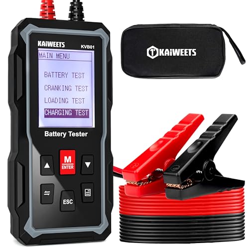 KAIWEETS Car Battery Tester 12V 24V, Auto Battery Load Tester with 100-2000 CCA Value Internal Resistance Cranking Charging Test, Battery Analyzer for Automotive, Motorcycle, Truck, Boat