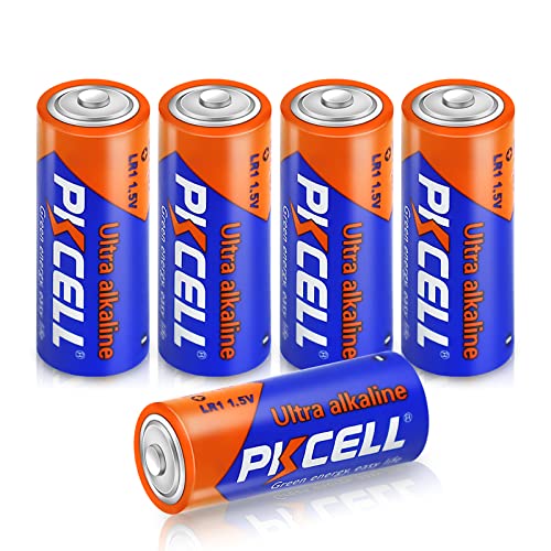 PKCELL 5 Counts 1.5V LR1/MN9100/E90/N Size Alkaline Batteries, Leak-Proof Batteries, High Performance and Powerful Batteries, Suitable for All Kinds of Electronic Equipment