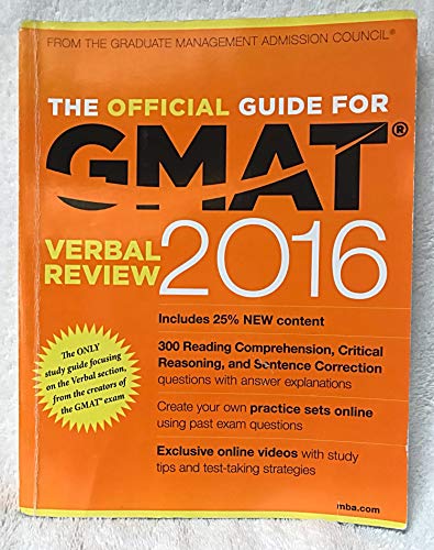 The Official Guide for GMAT Verbal Review 2016 with Online Question Bank and Exclusive Video