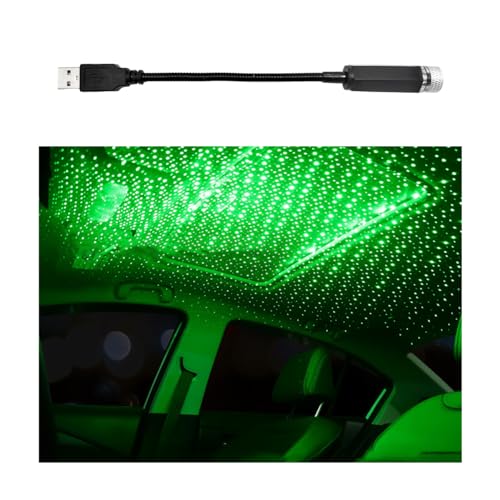 Suvnie USB Projector Night Light, Highlighted Car Roof Light, Auto Interior LED Romantic Atmosphere Light, Adjustable Night Lamp for Bedroom Party, Universal Decor Car Accessories (Green)