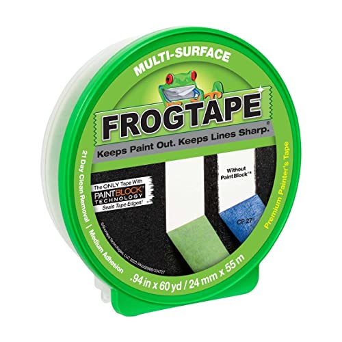 FROGTAPE Multi-Surface Painter's Tape with PAINTBLOCK, Medium Adhesion, 0.94' Wide x 60 Yards Long, Green (1358463)
