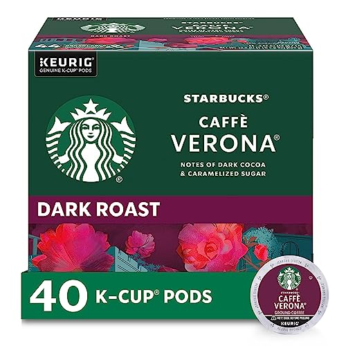 Starbucks K-Cup Coffee Pods—Dark Roast Coffee—Caffè Verona for Keurig Brewers—100% Arabica—1 box (40 pods)