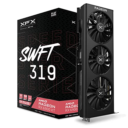 XFX Speedster SWFT 319 AMD Radeon RX 6900 XT CORE Gaming Graphics Card with 16GB GDDR6 HDMI 3xDP, AMD RDNA 2 RX-69XTAQFD9