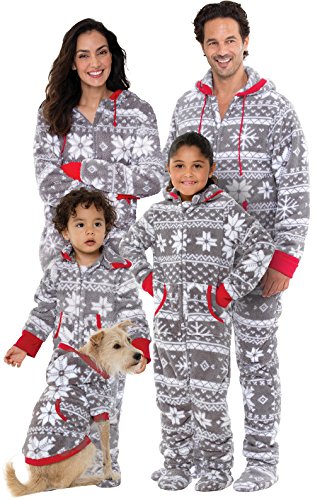 PajamaGram Family Pajamas Matching Sets - Christmas Onesie, Gray, MD