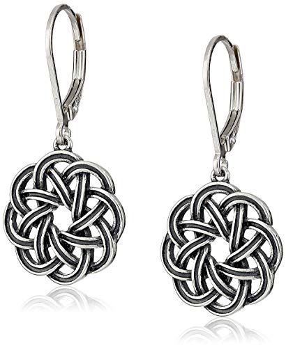 Amazon Essentials Sterling Silver Oxidized Celtic Knot Leverback Dangle Earrings (previously Amazon Collection)