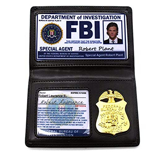 YXBOMG Novelty FBI Badge Roleplay Props FBI Card Holder Leather Wallet Police Badge Special Undercover Agent ID Holder Halloween Party Accessory Gift