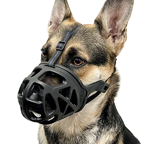 BARKLESS Dog Muzzle, Basket Muzzle for Biting, Chewing and Scavenging, Humane Cage Mouth Cover, Perfect for Grooming and Training Medium, Large Aggressive Reactive Dogs