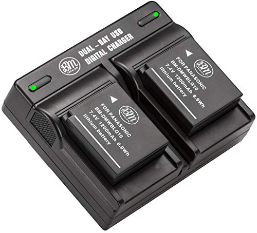 BM 2 Pack DMW-BLG10 Batteries and Dual Battery Charger for Panasonic Lumix DC-G100 DC-ZS80 DC-GX9 DC-LX100 II DC-ZS200 DC-ZS70 DMC-GX80 DMC-GX85 DMC-ZS60 DMC-ZS100 DMC-GF6 DMC-GX7K DMC-LX100K Cameras