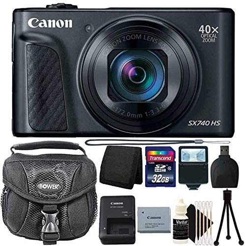 Canon PowerShot SX740 HS 20.3MP Point and Shoot with 40x Zoom Black International Version Camera + Complete Accessory Bundle