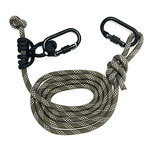 8Ft Lineman's Rope for Hunting by Proven Wild | Strong Lightweight Non-Reflective Lineman Rope Hunting Accessories | Treestand Safety Harness Lineman Rope System with Prusik Knot and Carabiner