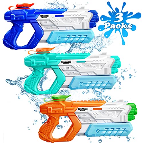 Water Guns for Kids Adults - 3 Pack Super Squirt Guns Water Soaker Blaster Long Shooting Range Ideas Gift Toys for Summer Swimming Pool Beach Water Fighting Party