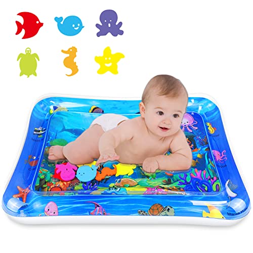 Water Mat for Babies Inflatable Tummy Time Mat Sensory Play Mat for Infants Toddlers Newborn Boys Girls, Gifts for 3 6 9 Months BPA Free