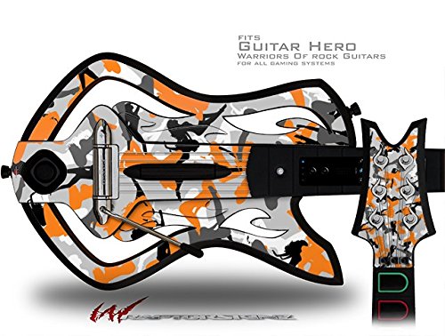 Sexy Girl Silhouette Camo Orange Decal Style Skin - fits Warriors Of Rock Guitar Hero Guitar (GUITAR NOT INCLUDED)