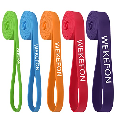 WEKEFON Pull Up Assistance Bands Thick Heavy Duty Resistance Bands Set for Men & Women, Exercise Bands Stretch Workout Band for Body Training, Crossfit Mobility Fitness Assist Bands Set of 5