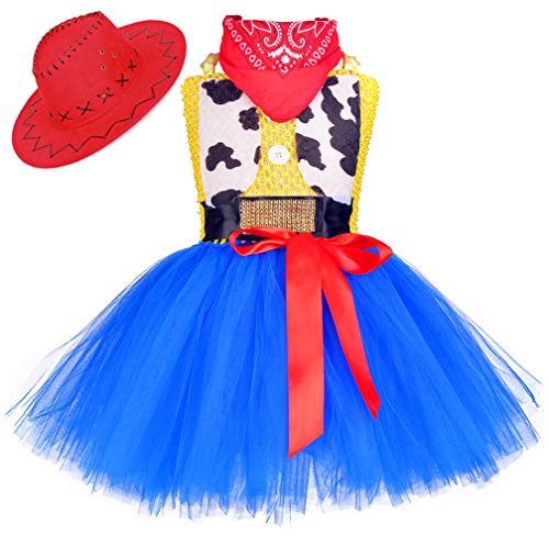 Tutu Dreams Cowgirl Costume for Girls 1-10Y with Bandana Cowboy Hat Easter Birthday Party Dress Up Clothing (Cowgirl, 3-4T)