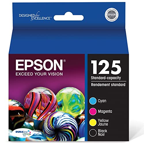 EPSON 125 DURABrite Ultra Ink Black & Color Cartridge Combo Pack For Stylus NX-125, NX-127, NX-130, NX-230, NX-420, NX-530, NX-625, WorkForce WF-320, WF-323, WF-325, WF-520