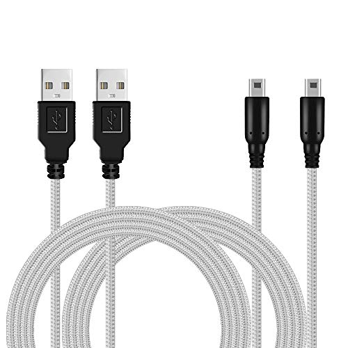 BATSOEASY 2 Pack 5ft 3DS/ 2DS USB Charger Cable, Nylon Braided Power Charging Cord Cable Compatible with Nintendo New 3DS XL/New 3DS/ 3DS XL/ 3DS/ New 2DS XL/New 2DS/ 2DS XL/ 2DS/ DSi/DSi XL