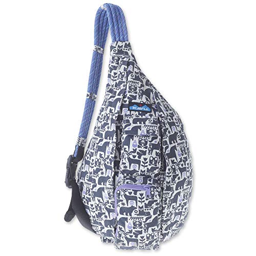 KAVU Original Rope Bag Sling Pack with Adjustable Rope Shoulder Strap - Charcoal Fable