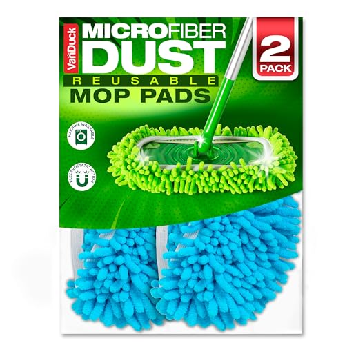 VanDuck Dust Mop Refill Compatible with Swiffer Sweeper Mop (2 Pack) - Microfiber Pet Heavy Duty Dry Cloth Refills - Reusable Mop Pad (Mop is Not Included)