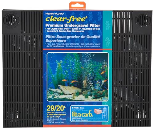 Penn-Plax Clear-Free Premium Under Gravel Aquarium Filter (UGF) – Freshwater and Saltwater Safe – Suitable for 20 – 29 Gallon Tanks