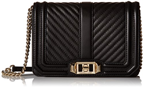 Rebecca Minkoff womens Chevron Quilted Small Love Crossbody, Black, One Size US