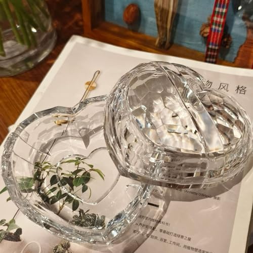 YGYMYGX 2 Pcs Small Acrylic Heart-Shaped Jewelry Box Clear Decorative Storage Box Candy Dish with Lid Cute Keepsake Box Gift for Mother Women & Girls Gifts for Her