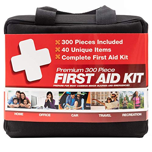 M2 BASICS Professional 300 Piece (40 Unique Items) First Aid Kit | Emergency Medical Kits | Home, Business, Camping, Car, Office, Travel, Vehicle, Kids, Boat, Survival, Supplies
