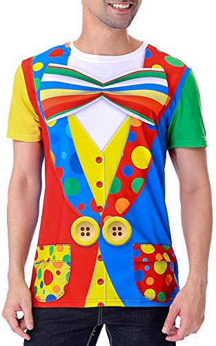 Funny World Men's Clown Costume T-Shirts, Medium, Multicoloured