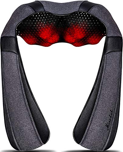 Mirakel Neck Massager with Heat, Shiatsu Shoulder Massager, Electric Kneading Back Massager, Massage Pillow for Pain Relief Deep Tissue, Fathers Day Presents, Mothers Day,Christmas Gifts Get Well Soon