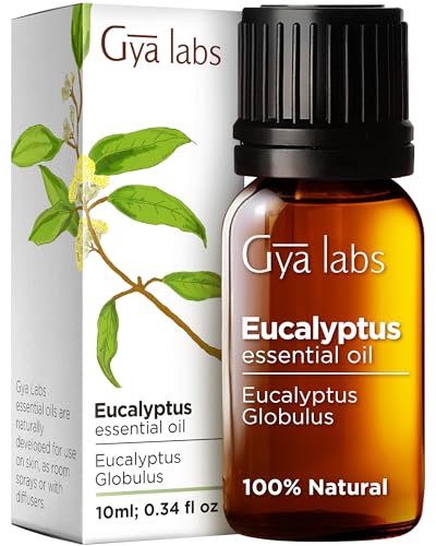 Gya Labs Eucalyptus Essential Oil for Diffuser - Natural, Fresh, Cooling Scent - Eucalyptus Essential Oil for Aromatherapy, Humidifier, Skin - 100% Natural (0.34 Fl Oz)