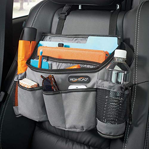 High Road SwingAway Front Seat Car Organizer for Daily Driving Essentials with Side Bottle and Cup Holders