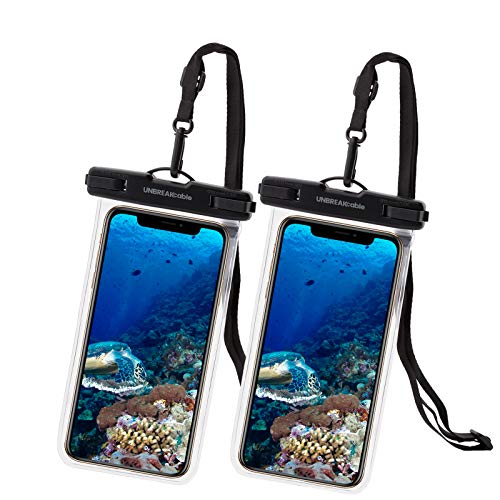 UNBREAKcable Waterproof Phone Pouch, IPX8 Universal Waterproof Phone Case Dry Bag with Lanyard for iPhone 15 14 13 12 11 Pro Max XR X XS SE 8 Plus Samsung S23 S22 Ultra S21 S10 Pixel up to 7', 2 Pack