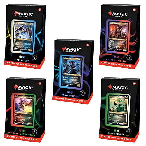 Magic: The Gathering Starter Commander Deck Bundle – Includes all 5 Decks,Multicoloured