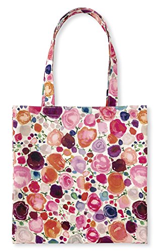 Kate Spade New York Cute Canvas Tote Bag for Women, Pink Canvas Beach Bag, Book Tote with Pocket, Floral