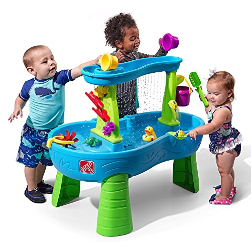 Step2 Rain Showers Splash Pond Toddler Water Table, Kids Water and Sand Activity Sensory Playset, Summer Outdoor Toys, 13 Piece Toy Accessories, For Toddles 1.5+ Years Old