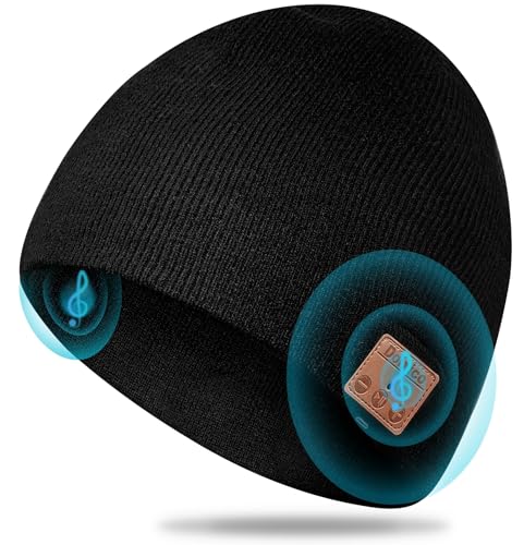 Dolxico Bluetooth Beanie for Men Cool Stuff Beanies Hats Mens Gifts Ideas Birthday Fathers Day Holiday Bluetooth Music Hat Personalized Unique Gifts for Men Women Teens Black