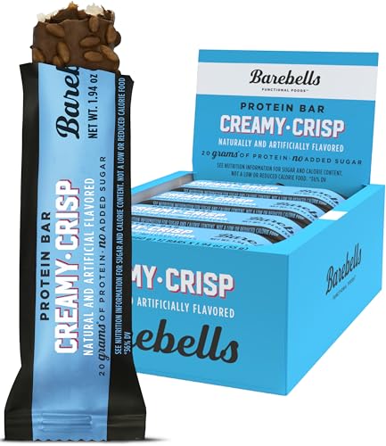 Barebells Protein Snacks Bars Creamy Crisp - 12 Count, 1.9oz Bars 55g of High Protein - Chocolate Protein Bar with 1g of Total Sugars - Perfect on The Go Protein Snack & Breakfast Bars
