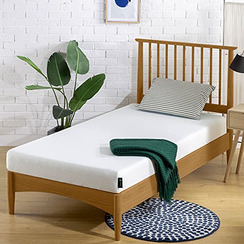 ZINUS 5 Inch Memory Foam Mattress, Fiberglass Free, Bunk Bed, Trundle Bed, Day Bed Compatible, Narrow Twin, White