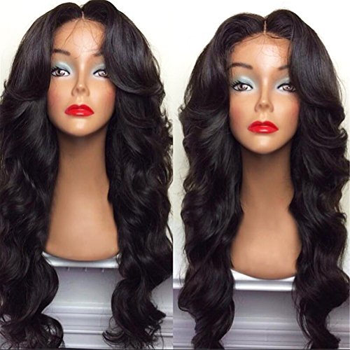 BlueSpace Wigs 28' Women Girls Long Curly Hair Heat Resistant Fiber With Free Wig Cap Halloween Party Cosplay Costume Anime Wigs ,(black) 1 Pack