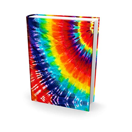 Easy Apply, Reusable Tie Dye Book Cover 1 Pk. Best Jumbo 9x11 Textbook Jacket for Back to School. Stretchable to Fit Most Large Hardcover Books. Fun, Washable Design for Girls, Boys, Kids and Teens