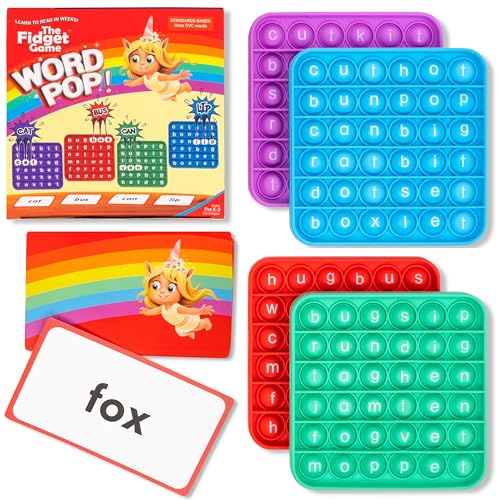 The Fidget Game Word Pop CVC Words - Learn to Read in Weeks - Multisensory Reading & Phonics Interactive Tools Ideal for Pre Kindergarten to 1st Grade