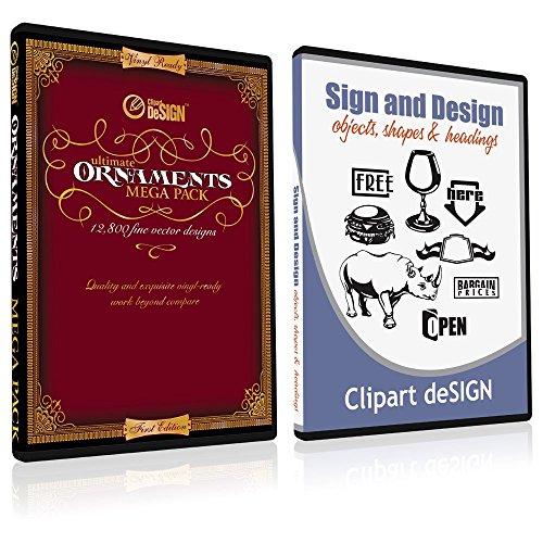 Sign Clipart, Design Elements, Scrolls, Floral, Flourishes, Ornamental Panels Frames Vinyl Cutter Plotter Vector Clip Art Images, Graphics on CD [includes Sign