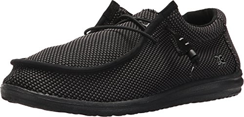 Hey Dude Men's Wally L Sox Black Size 8 | Men’s Shoes | Men's Lace Up Loafers | Comfortable & Light-Weight