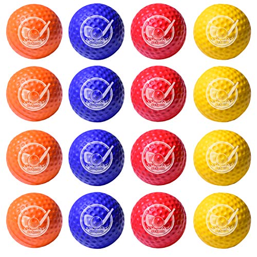 GoSports Foam Golf Practice Balls Realistic Feel and Limited Flight Use Indoors or Outdoors, 16 Count (Pack of 1)
